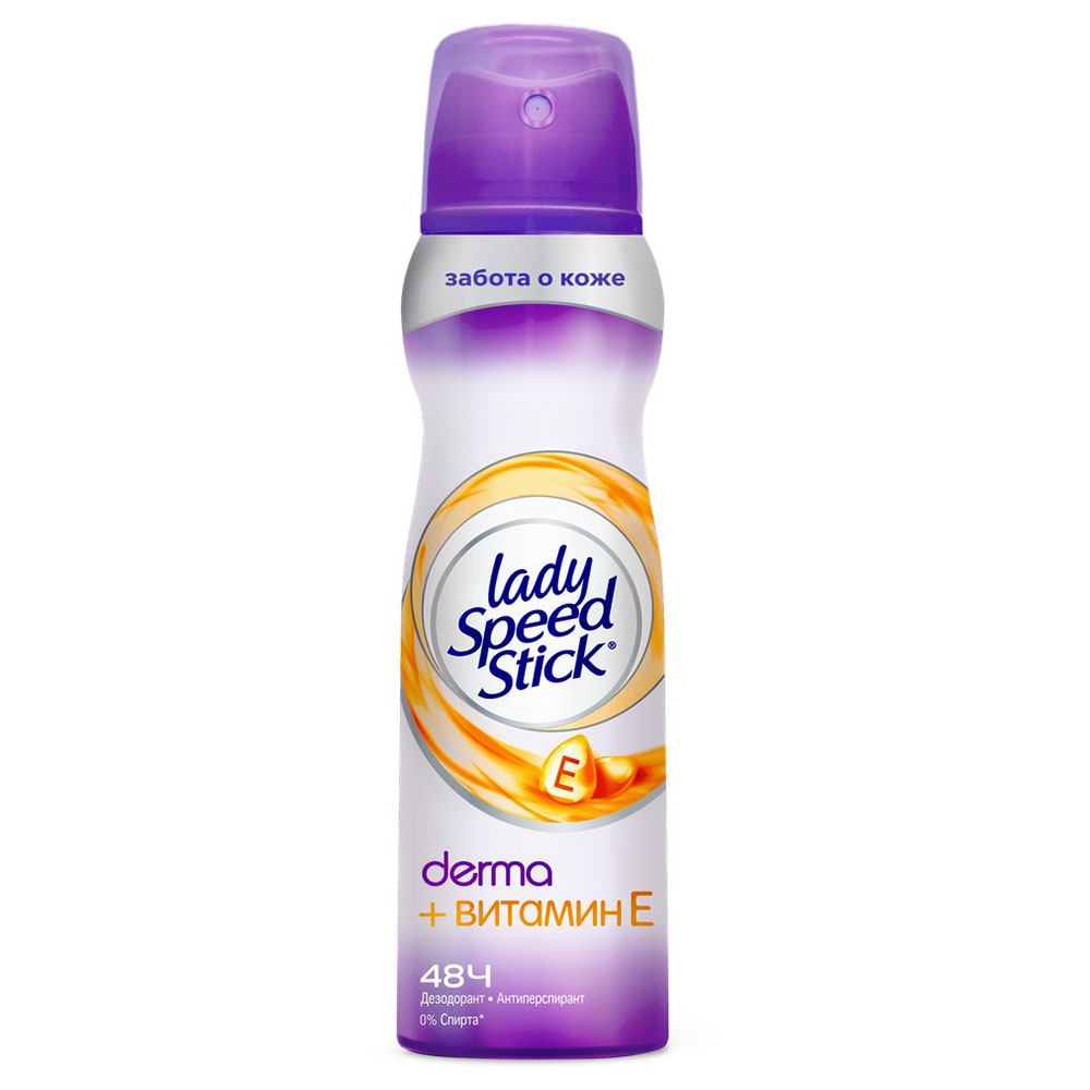 Дез. спрей LadySpeedStick 150мл. жен. Derma Витамин Е